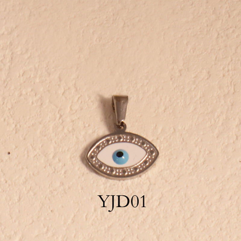 European and American blue eyes devil eye pendant necklace ethnic style vacation clavicle chain plated 24k gold vintage accessories for women