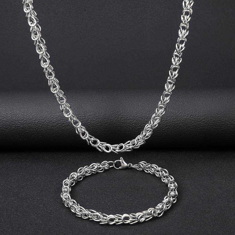 Cross-border hot-selling stainless steel keel chain necklace, trendy men's hip-hop Cuban chain non-fading titanium steel necklace