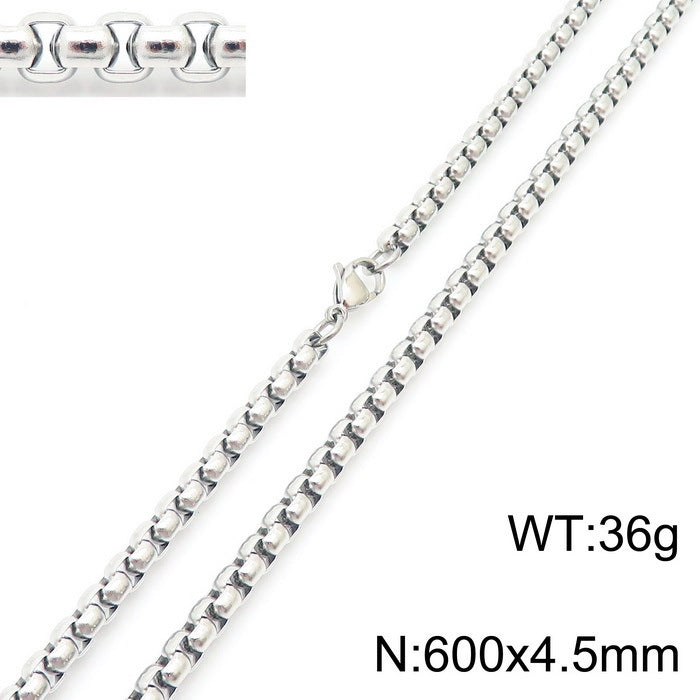 Classic Stainless Steel Pearl Chain Necklace Unisex Multi-Size Necklace Jewelry Pendant with Chain Spot Wholesale