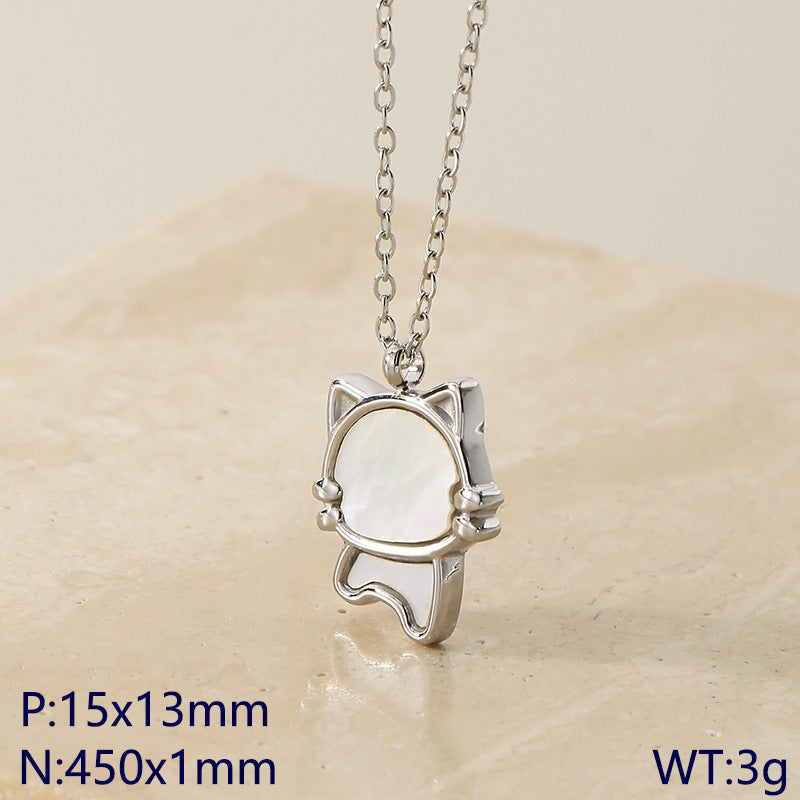 Cute Cat & Butterfly Pendant Necklace