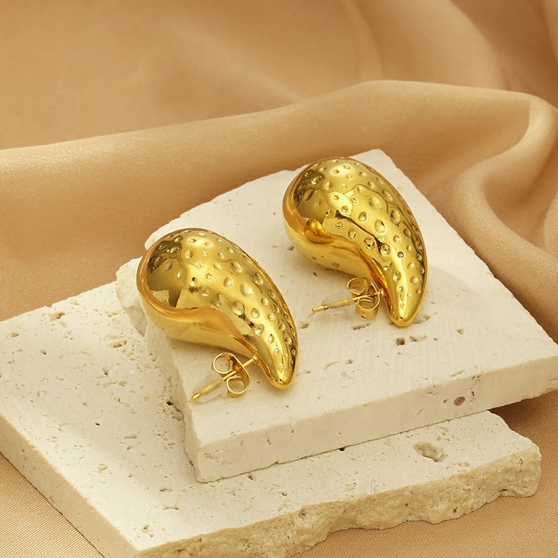 Textured Teardrop Stud Earrings