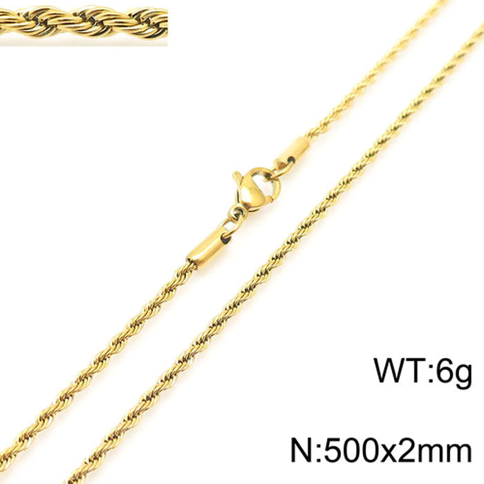 Stainless Steel Rope Chain Necklace