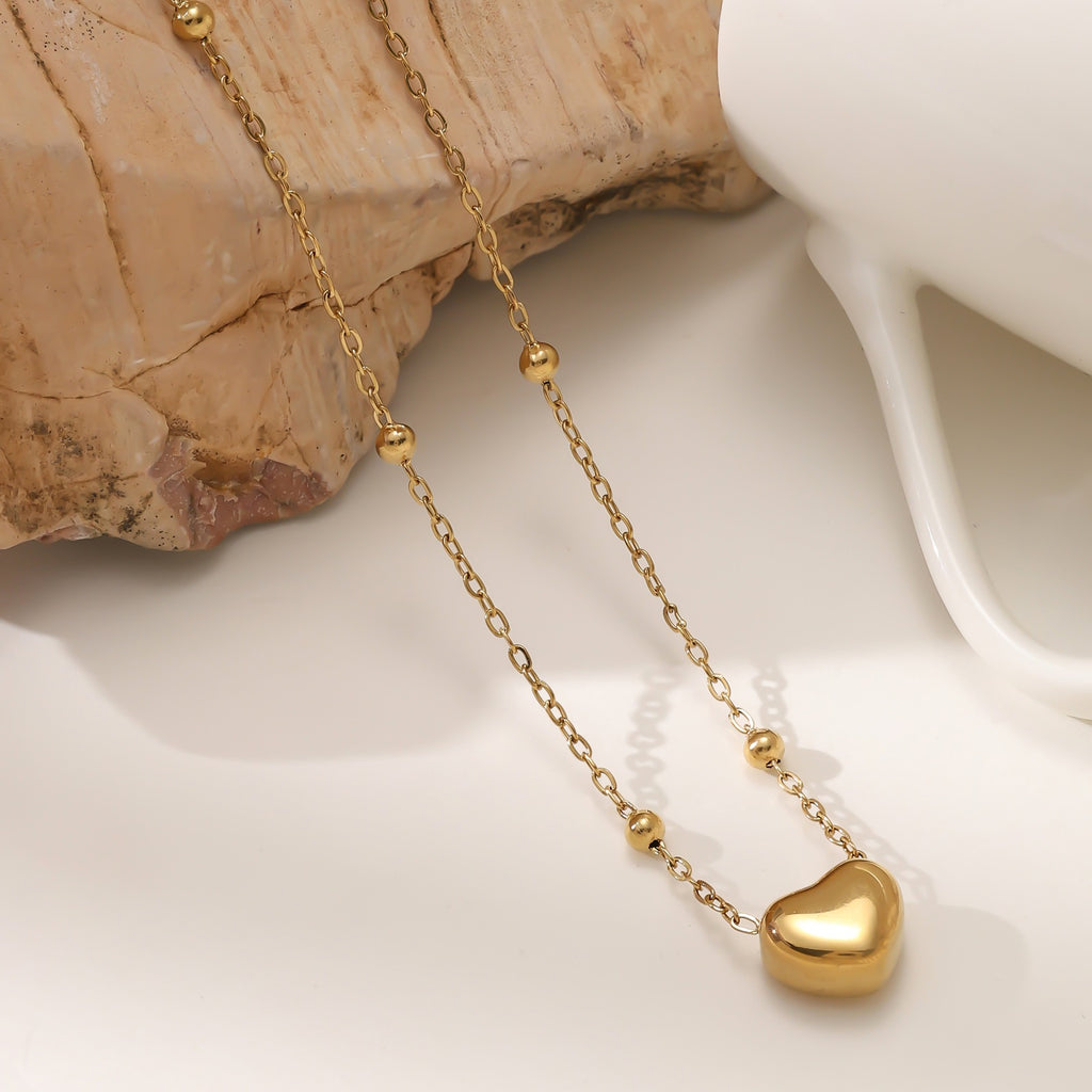 Doudou chain love 304 stainless steel necklace fashion simple collarbone chain light luxury does not fade versatile jewelry wholesale