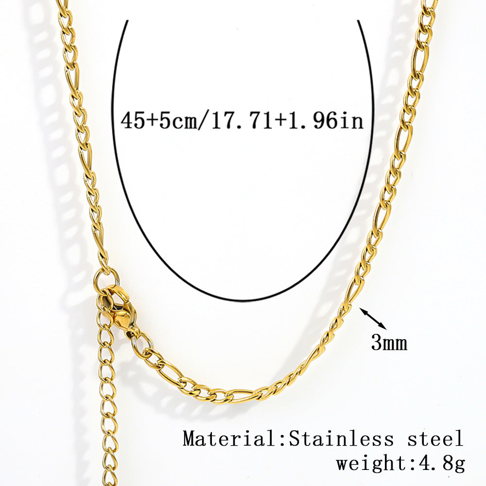 Cross-border women's stainless steel necklace, 18K real gold snake bone chain plain chain fashion collarbone chain versatile titanium steel necklace