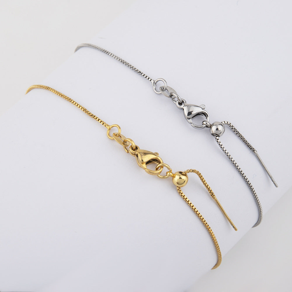 DIY jewelry chain, vacuum color-preserving gold-plated needle box chain, piercing bead chain, adjustable chain universal chain