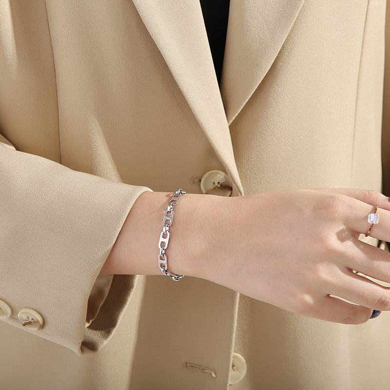 Gold & Silver Oval Link Bracelet