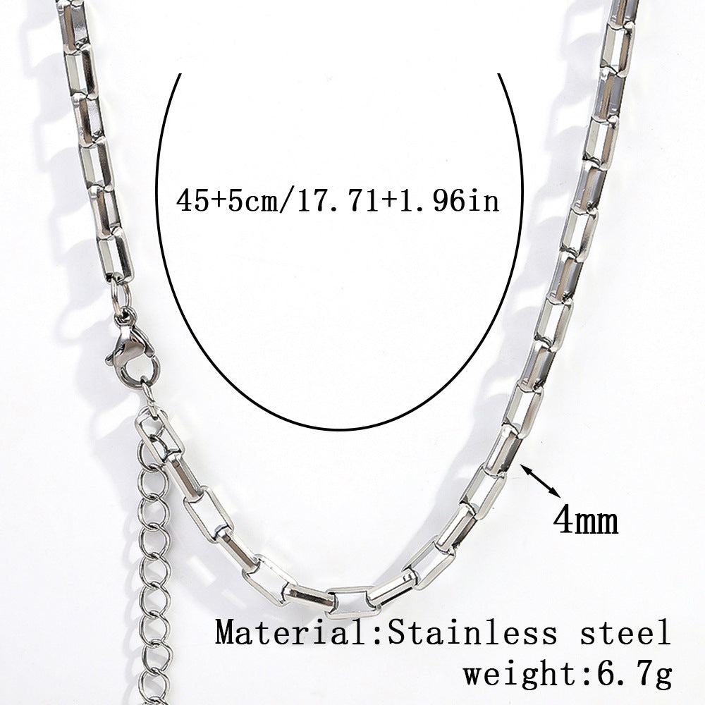 Cross-border women's stainless steel necklace, 18K real gold snake bone chain plain chain fashion collarbone chain versatile titanium steel necklace