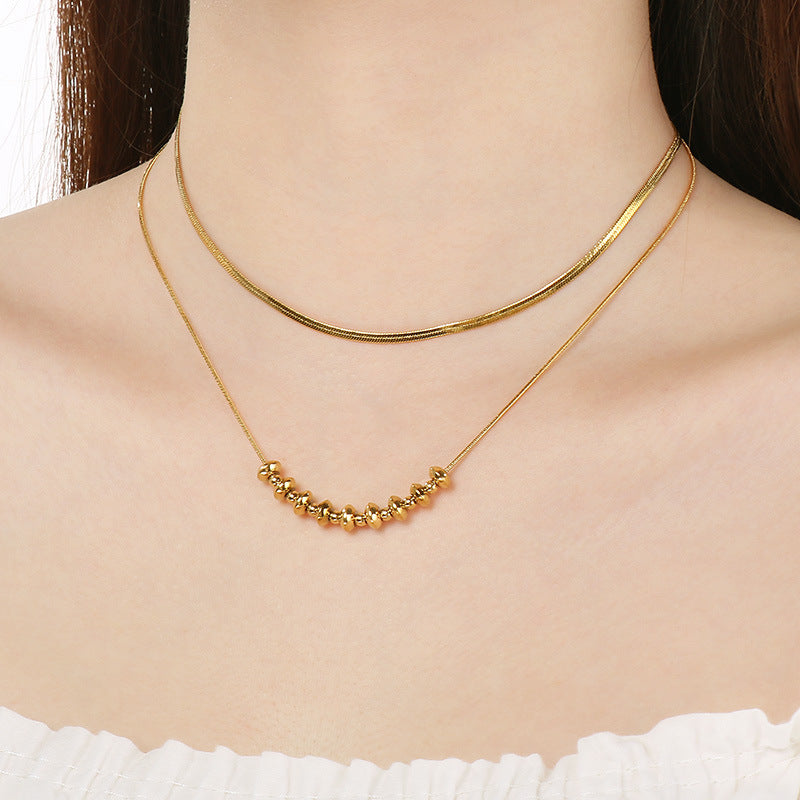 Gold Charm Layered Necklace Set