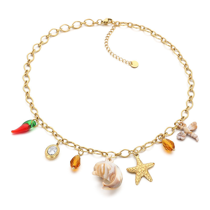 Gold Summer Charm Necklace