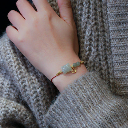 本命年红绳手链天然和田玉年兽情侣女虎头手绳手饰编绳新年礼物