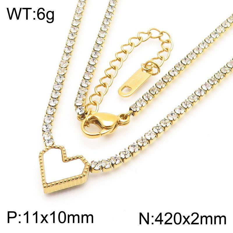 Cross-border stainless steel love bracelet necklace fashion titanium steel jewelry set versatile temperament high-end jewelry spot batch