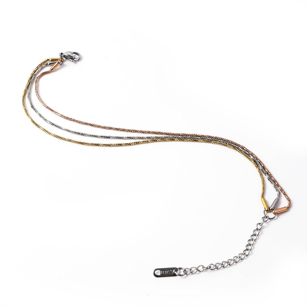 Stainless Steel Twisted Square Snake Bracelet Women's European and American Trend Fashion Furnace 18K Vacuum Electroplating Titanium Steel Snake Bone Chain Bracelet