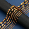 Stainless Steel Gold Cable Chain Necklace