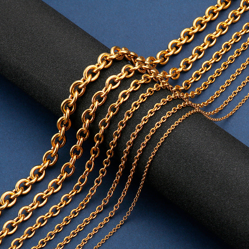 Stainless Steel Gold Cable Chain Necklace