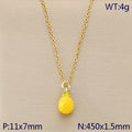 Textured Fruit & Sun Charm Gold Necklace
