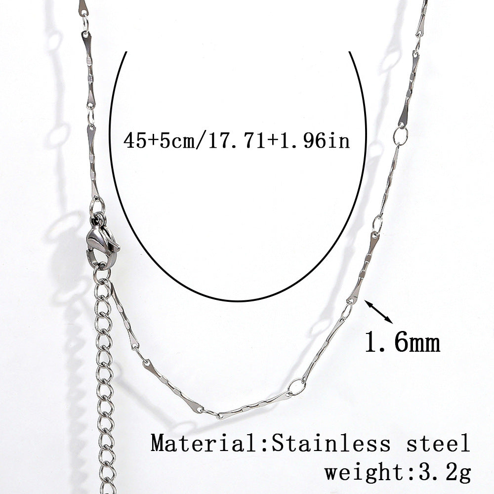 Cross-border women's stainless steel necklace, 18K real gold snake bone chain plain chain fashion collarbone chain versatile titanium steel necklace