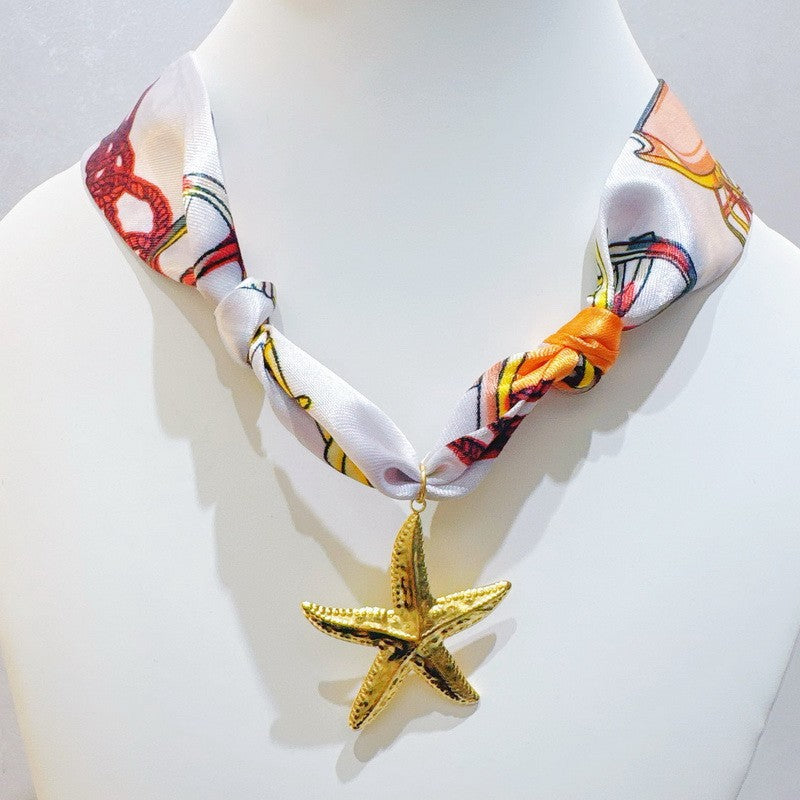 Silk Scarf Charm Necklace