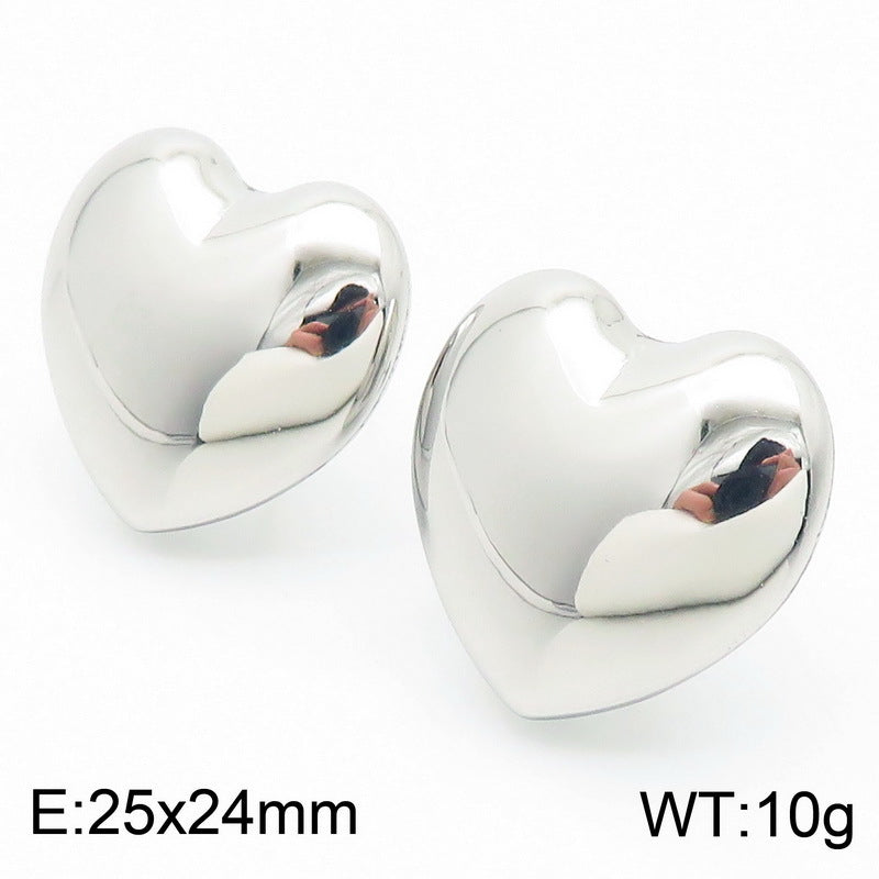 Chunky Heart Stud Earrings