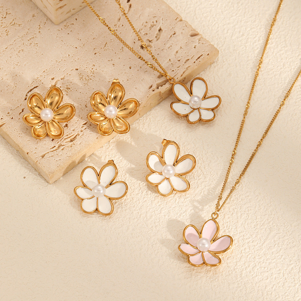 Floral Pearl Jewelry Set