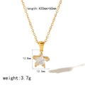 Cross-border new titanium steel high-end fashion necklace 18k Venus star diamond-set pendant collarbone chain necklace