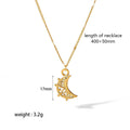 Cross-border hot-selling European and American INS style personalized moon key pendant 18K gold stainless steel fashion high-end necklace