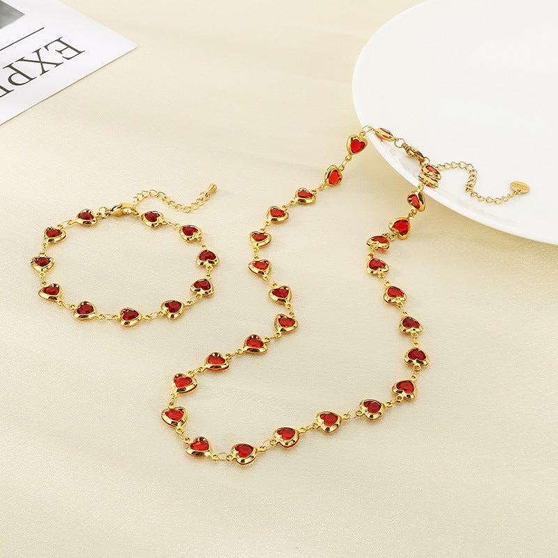 Gold Multicolor Crystal Charm Bracelet