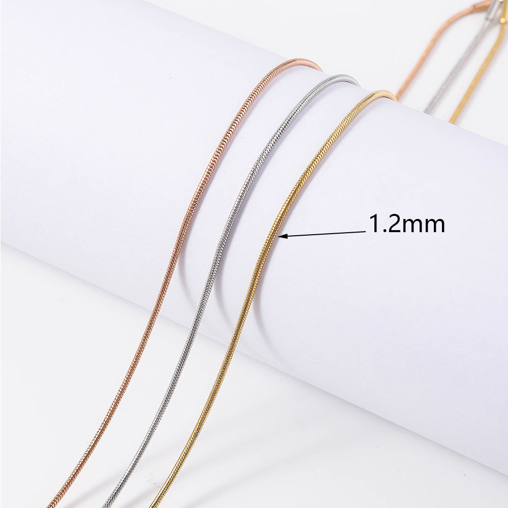 Cross-border stainless steel multi-layer stacked snake bone chain female versatile high-sense collarbone chain wholesale ins wind round snake necklace