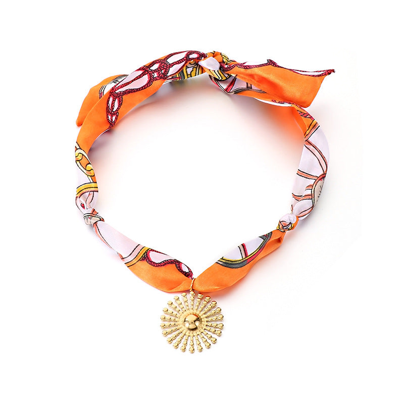 Silk Scarf Charm Necklace