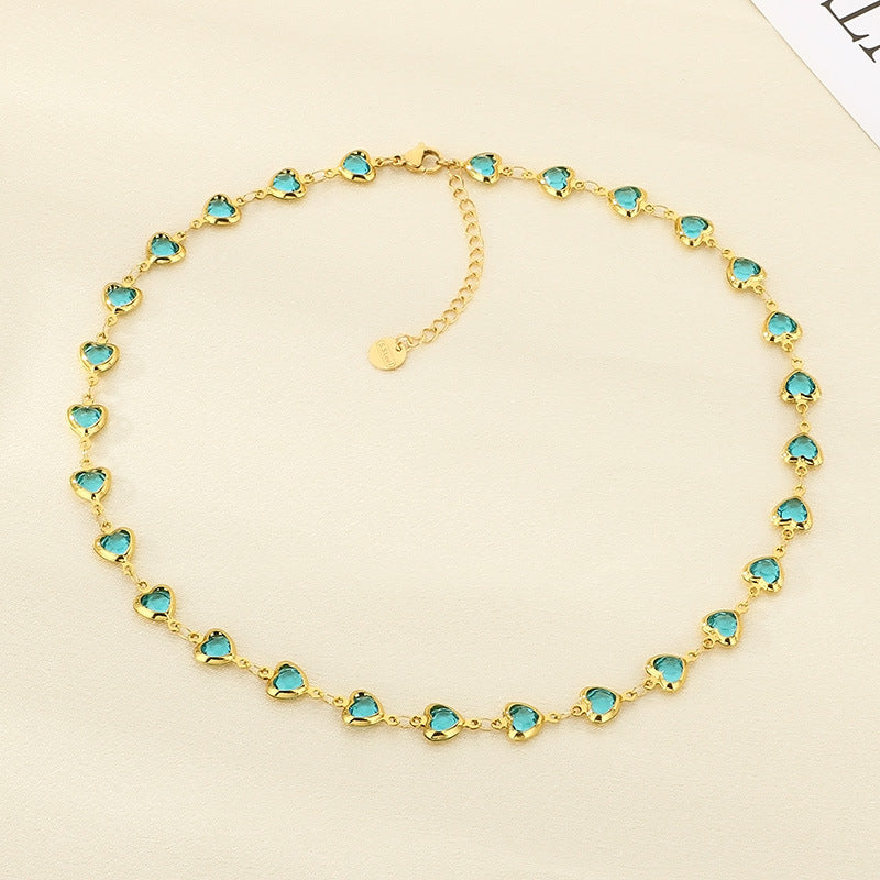 Gold Multicolor Crystal Charm Bracelet