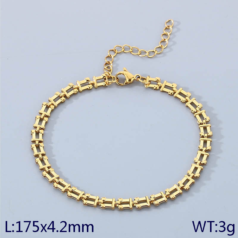 New high-end personalized stainless steel hollow u-shaped chain bracelet women's design 18k titanium steel bracelet accessories in stock