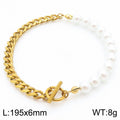Pearl & Chain Toggle Necklace and Bracelet Set