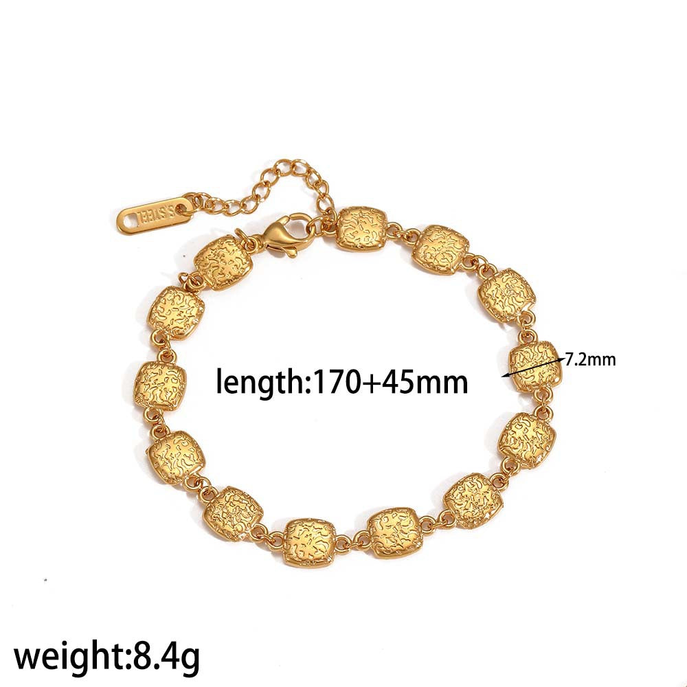 Vintage Coin Chain Necklace – Textured Gold Finish