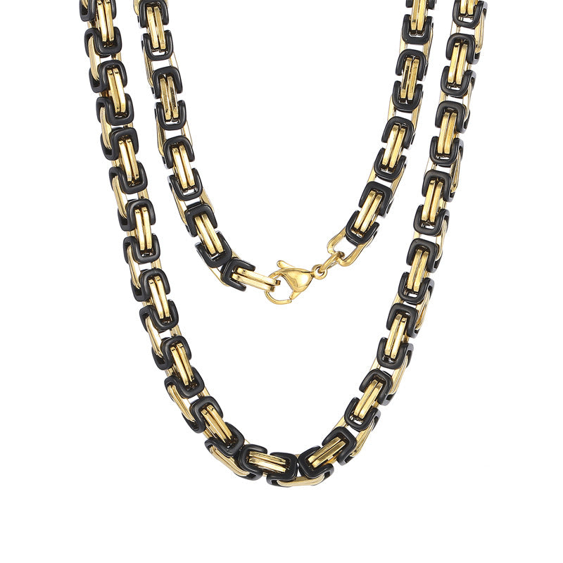 Factory direct supply 5mm chain stainless steel double-piece segment chain emperor chain, multi-specification necklace wholesale