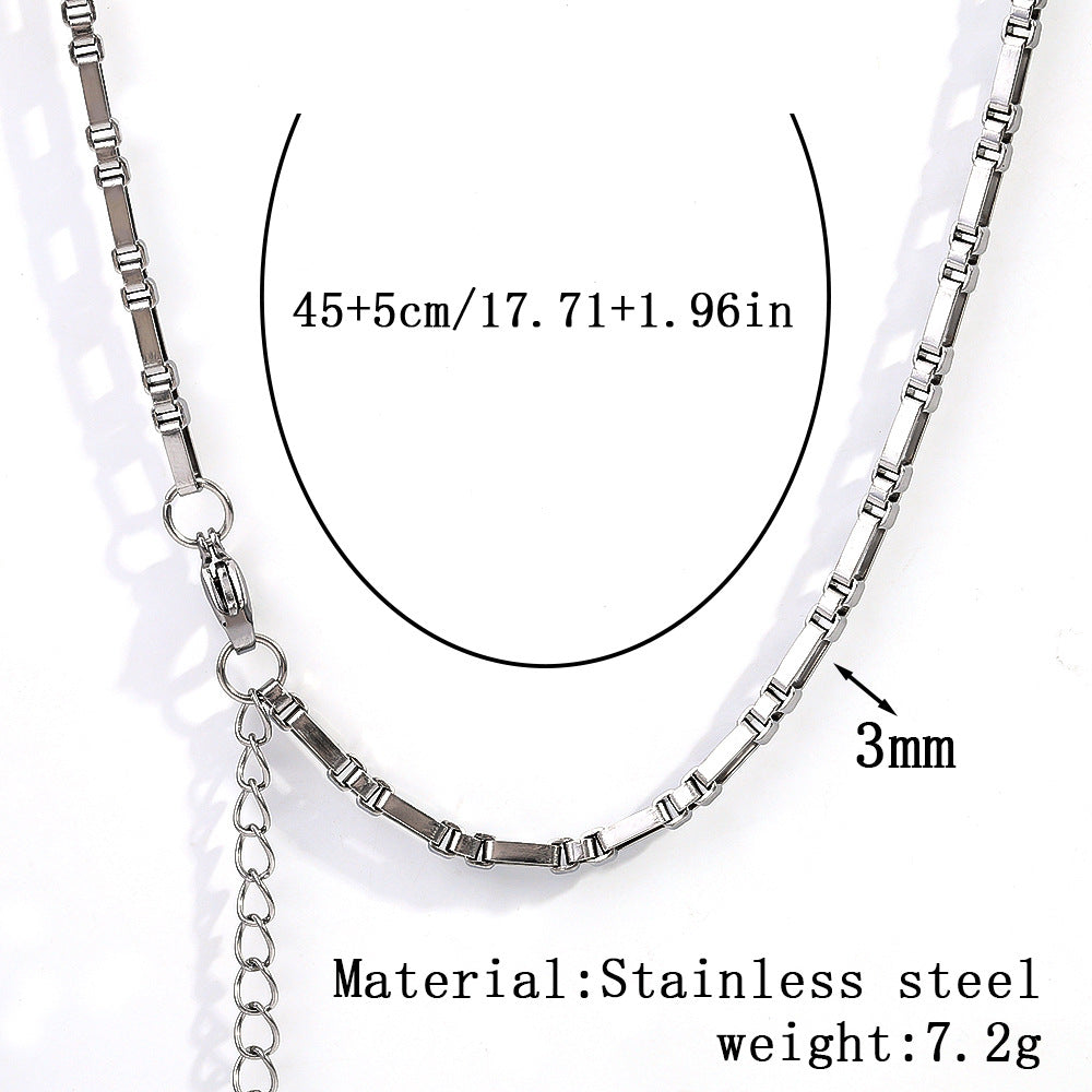 Cross-border women's stainless steel necklace, 18K real gold snake bone chain plain chain fashion collarbone chain versatile titanium steel necklace