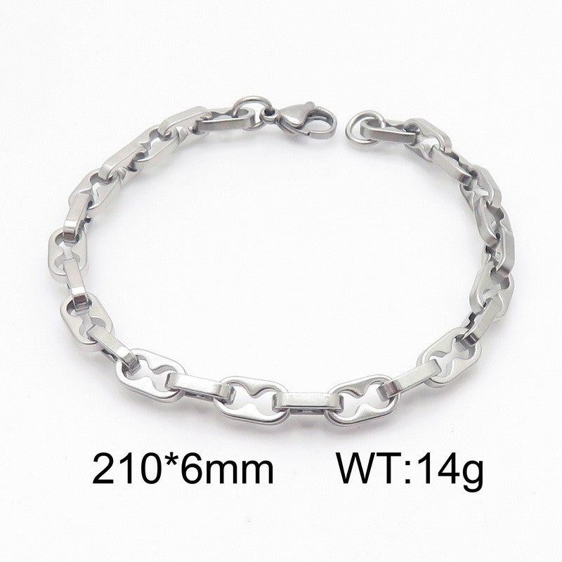 ins wind stainless steel interlocking pig nose bracelet trend titanium steel neutral summer 18K gold jewelry bracelet