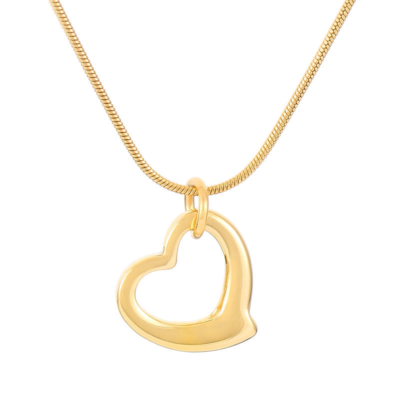 Open Heart Pendant Necklace – Sculptural Minimal
