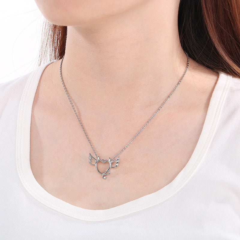 Heart with Wings Pendant Necklace