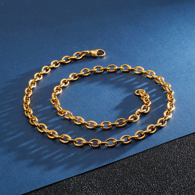 316L Stainless Steel Gold Cable Chain Necklace