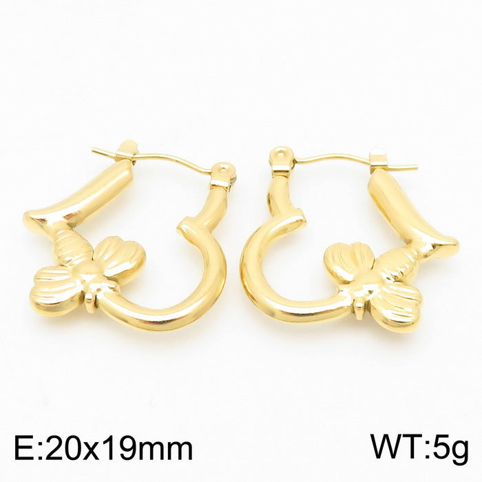 Heart & Butterfly Hoop Earrings