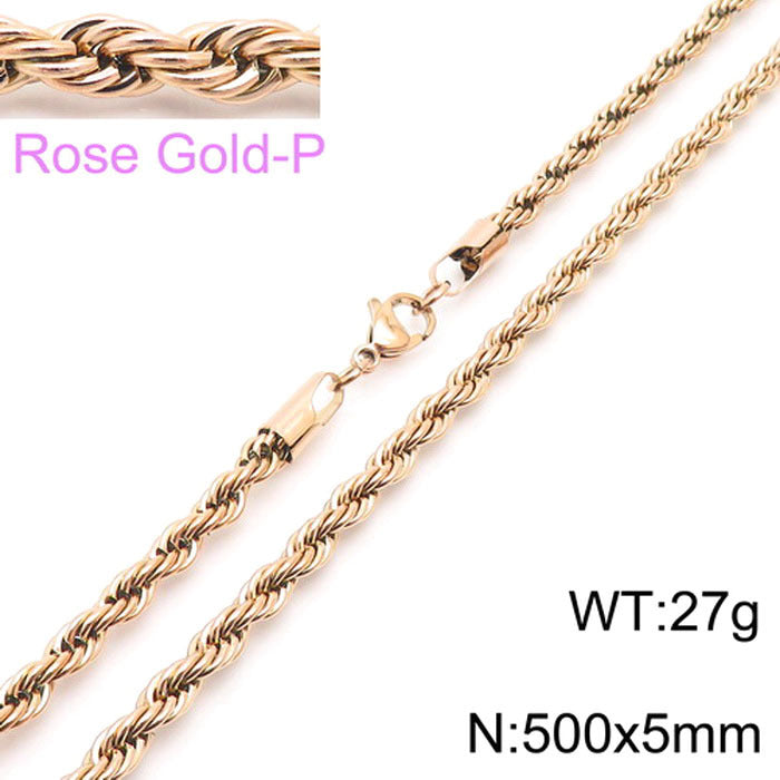 Stainless Steel Rope Chain Necklace