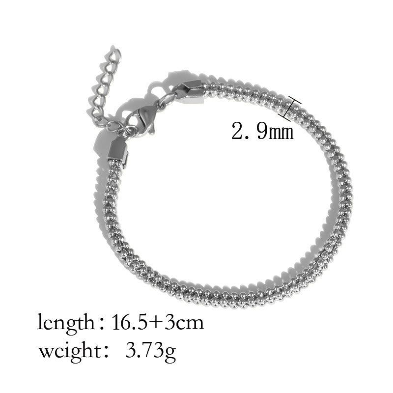European and American ins high-end bracelet stainless steel 18k gold-plated versatile bracelet niche women's simple jewelry wholesale