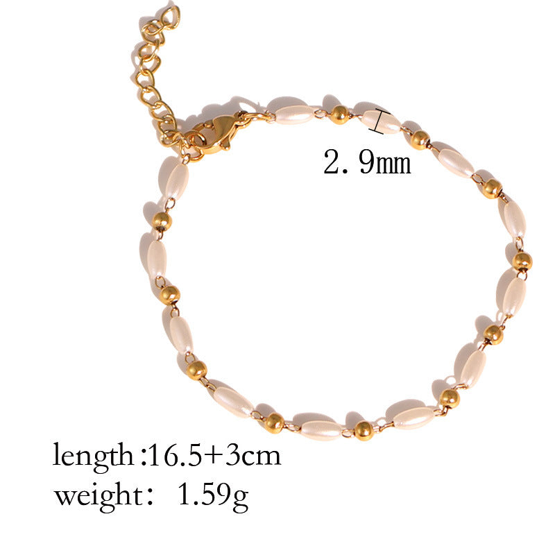 European and American ins high-end bracelet stainless steel 18k gold-plated versatile bracelet niche women's simple jewelry wholesale