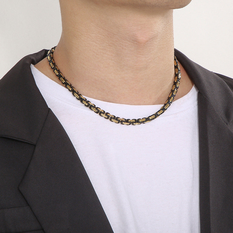 Factory direct supply 5mm chain stainless steel double-piece segment chain emperor chain, multi-specification necklace wholesale