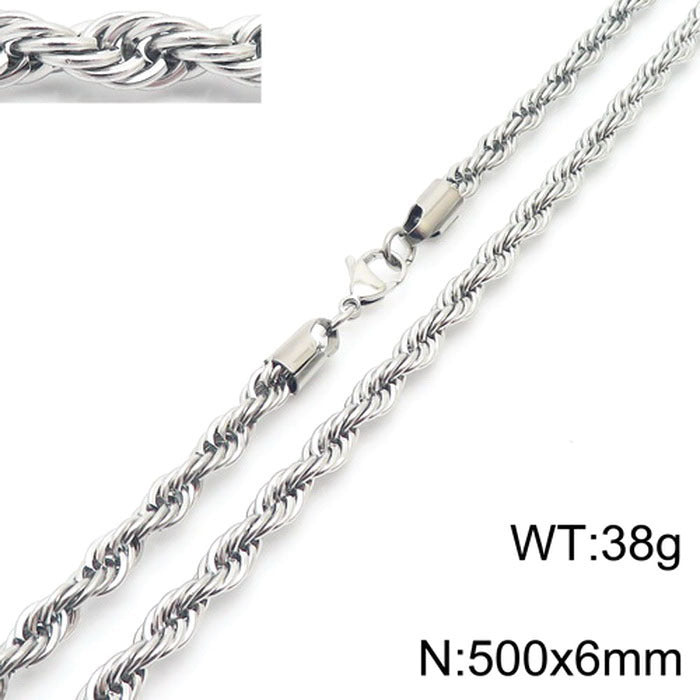Stainless Steel Rope Chain Necklace