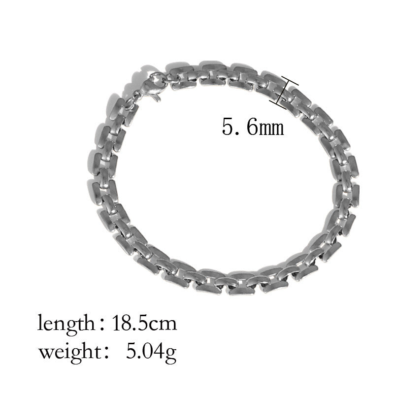 European and American ins high-end bracelet stainless steel 18k gold-plated versatile bracelet niche women's simple jewelry wholesale