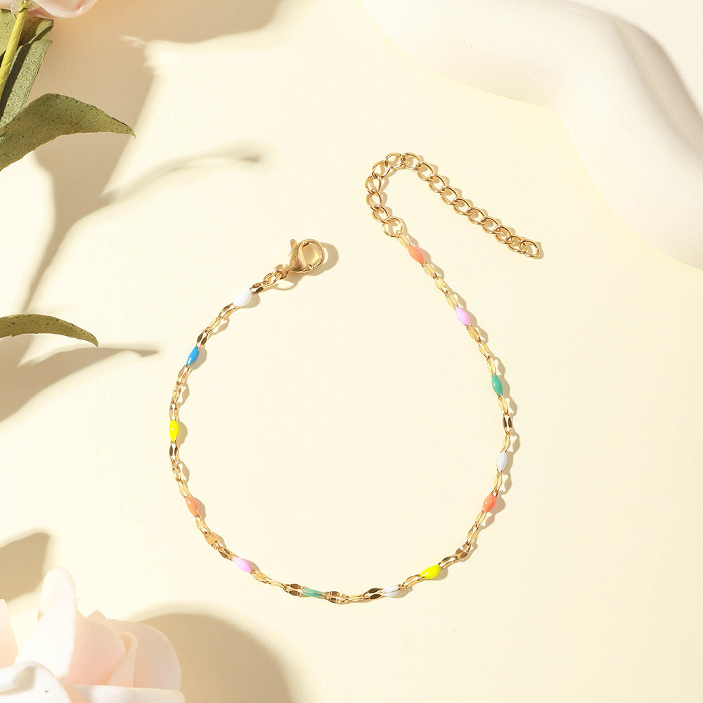 Cross-border hot-selling stainless steel lip dripping necklace, vacuum electroplating cross chain, titanium steel necklace jewelry chain