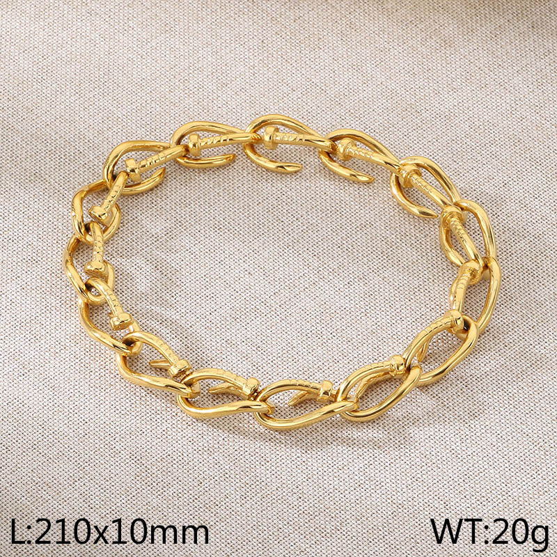 Simple cold wind versatile jewelry stainless steel splicing nail bracelet trend neutral wind personalized stainless steel jewelry