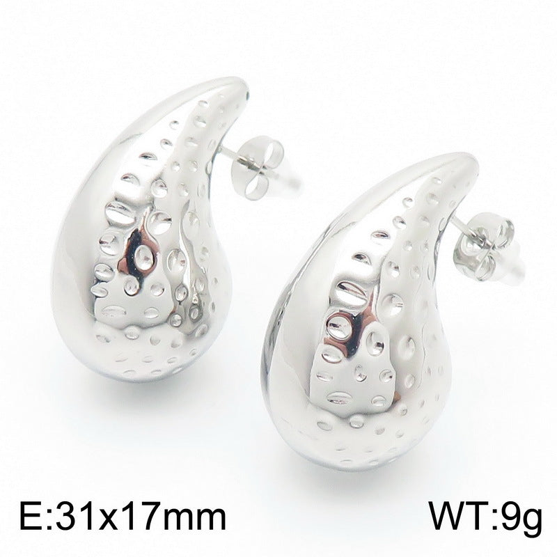 Textured Teardrop Stud Earrings