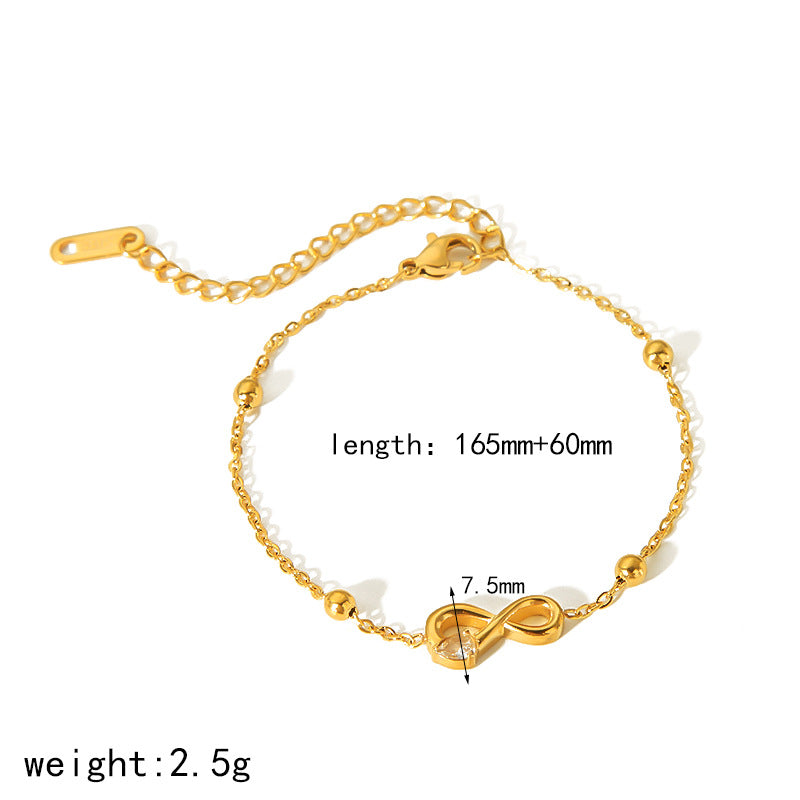 European and American cross-border stainless steel bracelet 18k gold Internet celebrity style women's senior sense does not fade exquisite bracelet wholesale