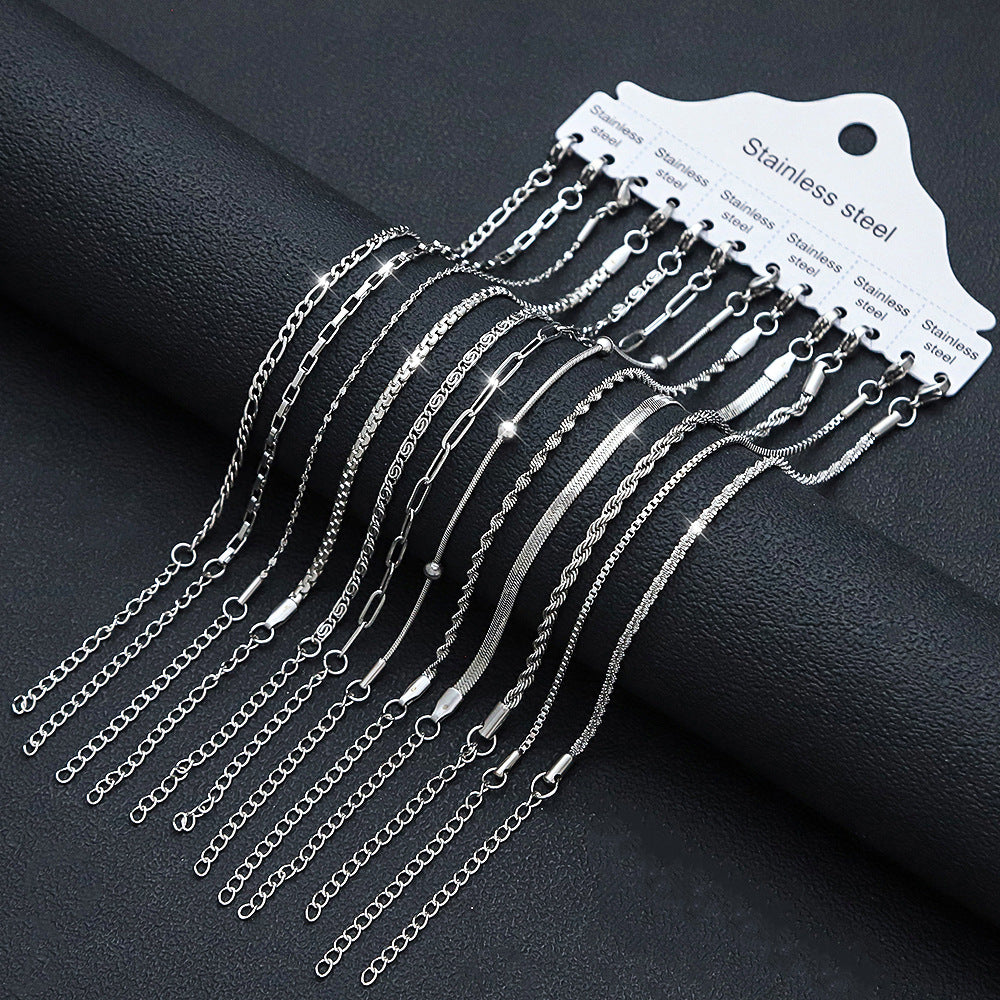 Cross-border women's fashion titanium steel bracelet European and American hot sale plated 18K real gold fashion versatile jewelry stainless steel bracelet